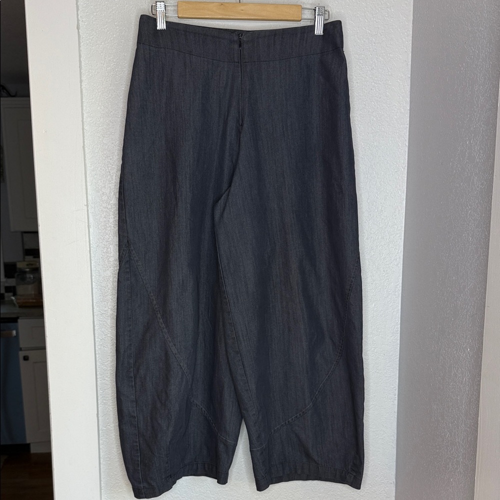 Spirithouse Wide Leg Cropped Pants Charcoal Gray Small barrel leg  lagenlook